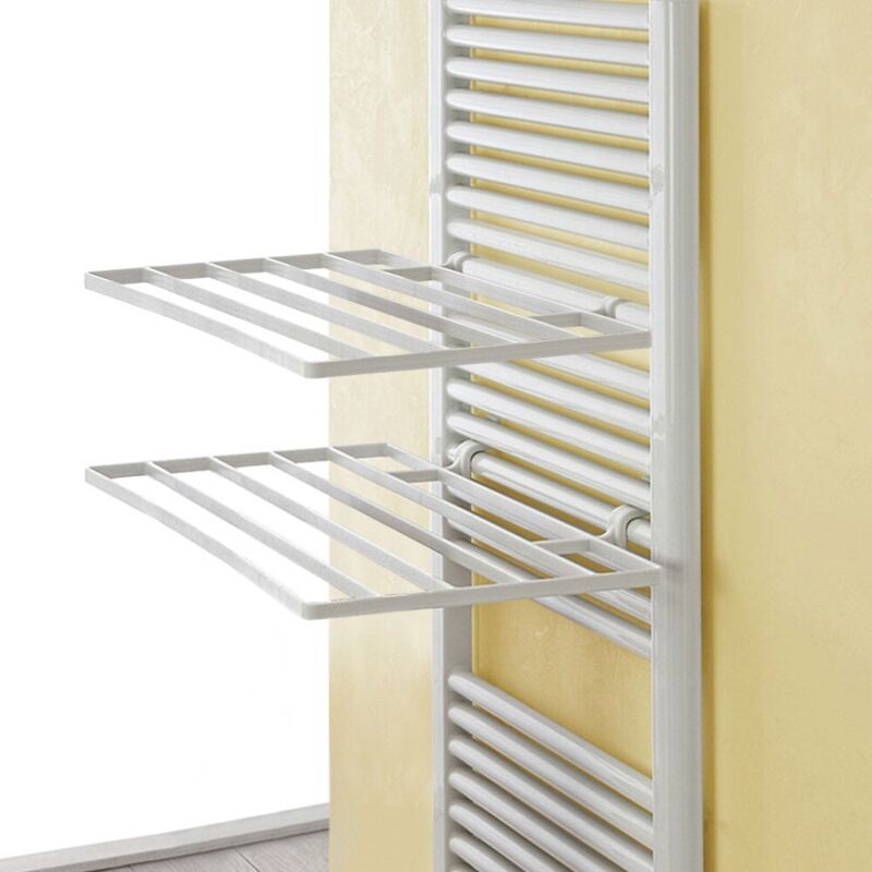 foto del prodotto inbagno - stendibiancheria termoarredo universale in plastica bianca rigida set 2 pezzi