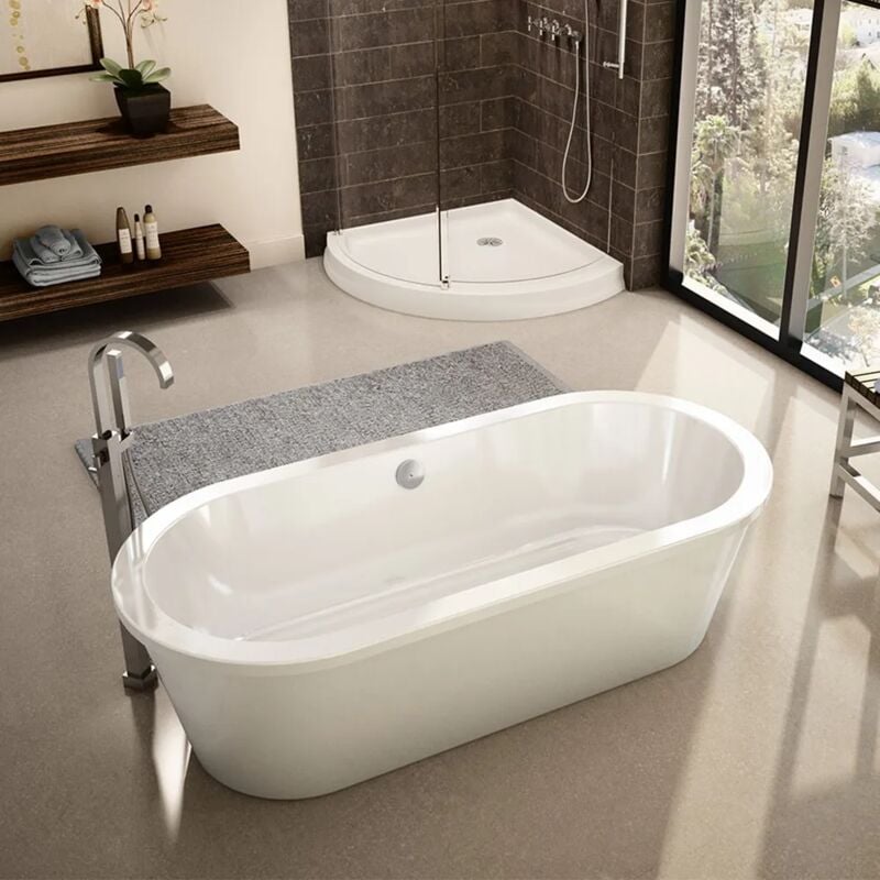 foto del prodotto inbagno vasca da bagno freestanding moderna 180x83 piedini interni regolabili allison