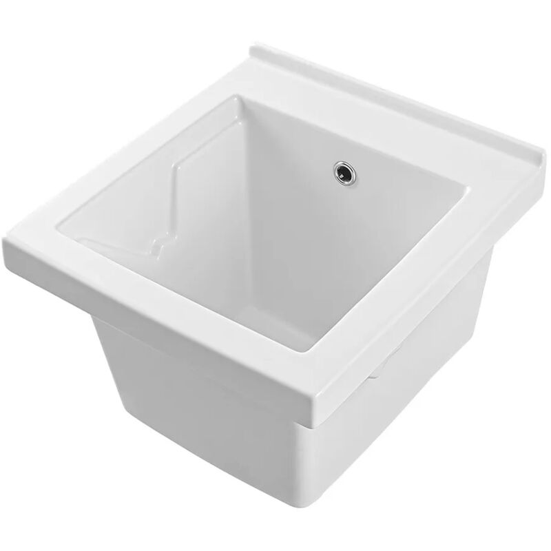 foto del prodotto inbagno vasca lavatoio 45x50 cm in ceramica bianca da installare da incasso