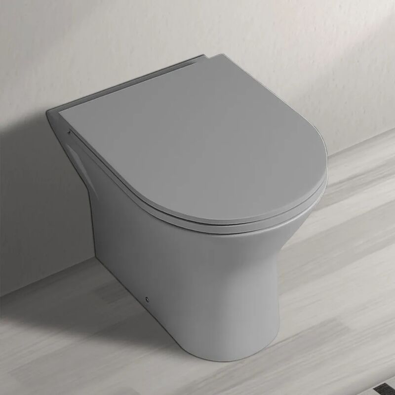 foto del prodotto inbagno vaso filomuro serie feeling senza brida in ceramica grigio opaco