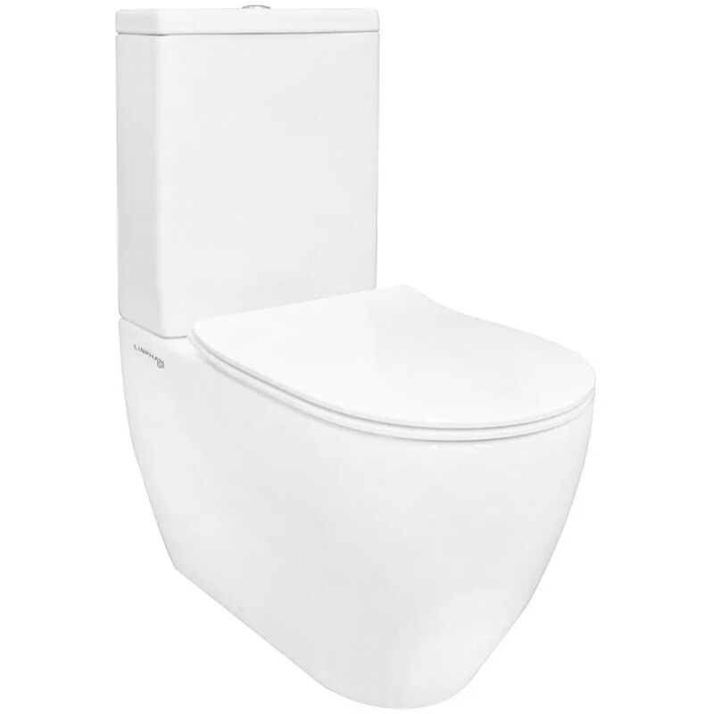 foto del prodotto inbagno vaso monoblocco filomuro rimless completo di sedile soft close