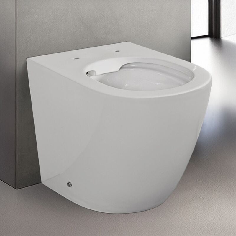 foto del prodotto inbagno wc filomuro rimless in ceramica bianco lucido serie tokyo