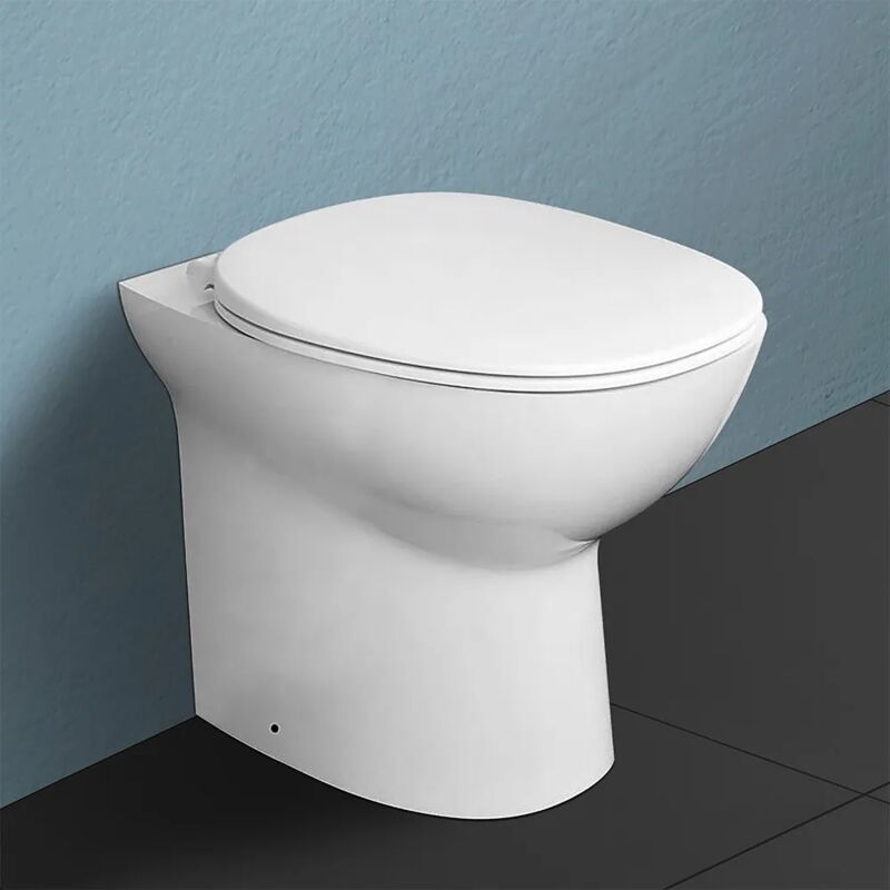 foto del prodotto inbagno wc filomuro rimless serie morning in ceramica bianco lucido