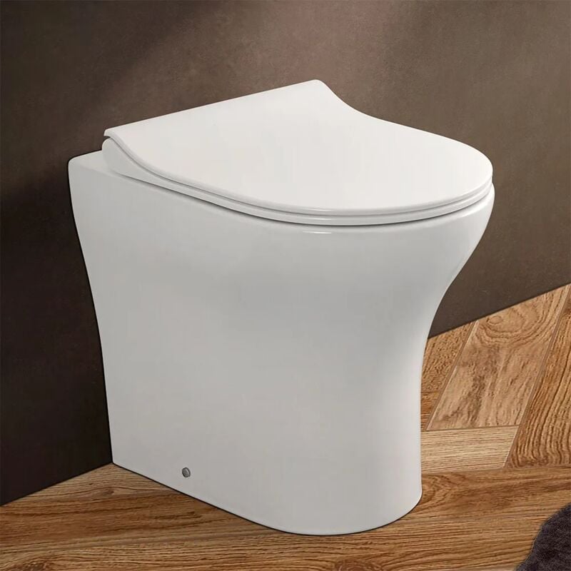 foto del prodotto inbagno wc filomuro senza brida bianco lucido con scarico universale itaca