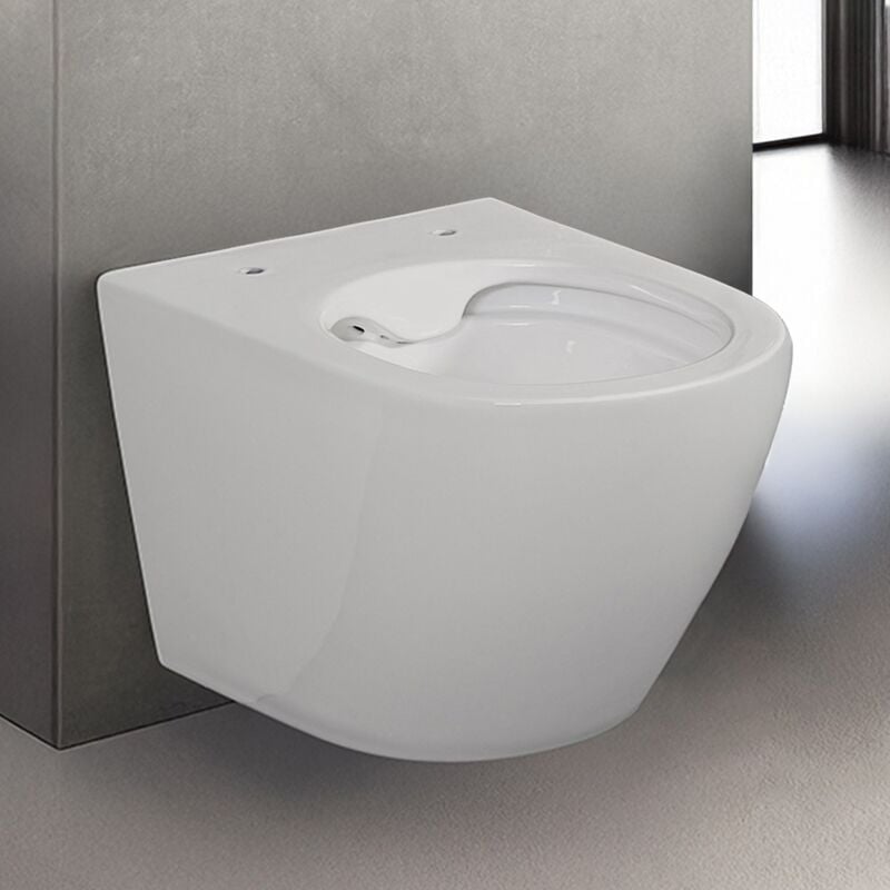 foto del prodotto inbagno wc sospeso salvaspazio rimless in ceramica lucida serie tokyo