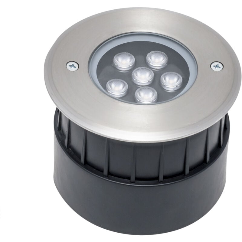 foto del prodotto incasso empotrable de suelo de diametro 120mm con luz led en blanco c lido 3000k en acero inoxidable