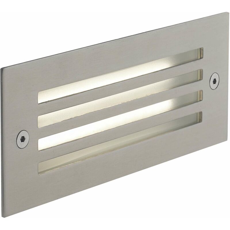 foto del prodotto incasso led bolt nikel con griglia 6w 190lm 4000k ip54 17x6,8x8cm