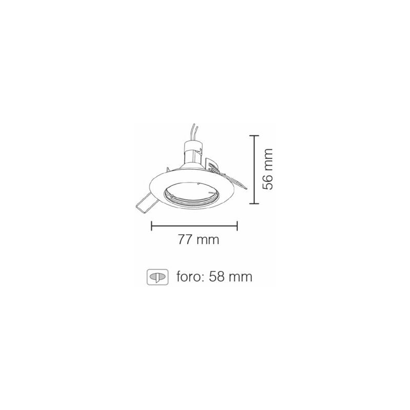 foto del prodotto incasso soffitto tondo fisso, ip65, gu10, nichel satinato