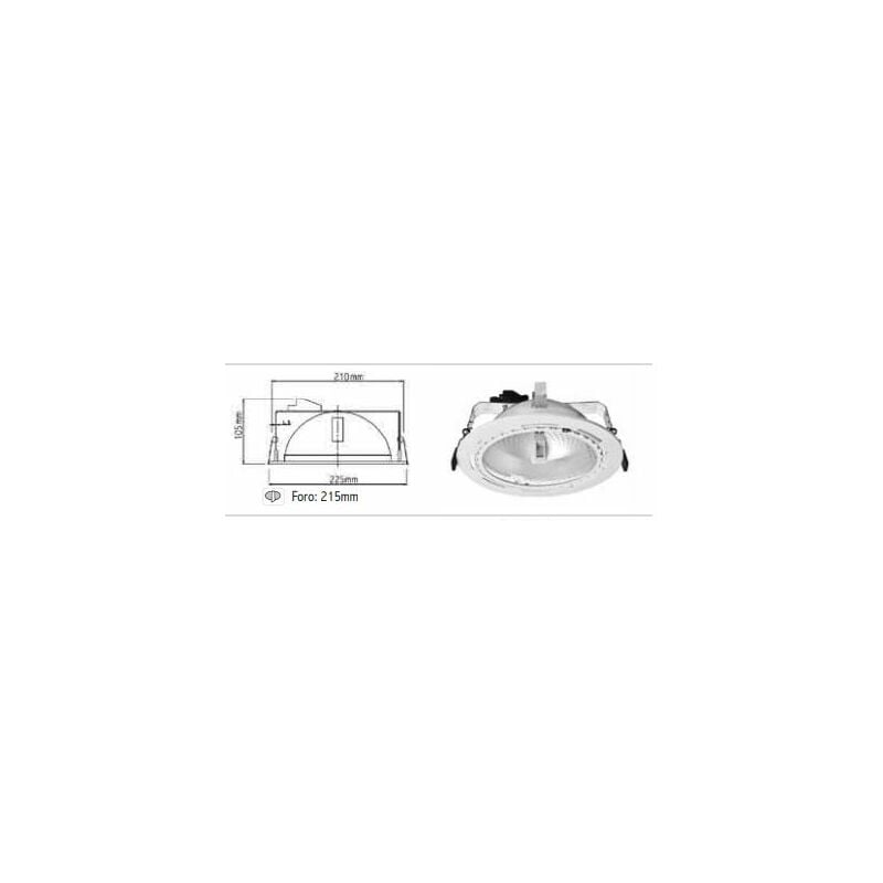 foto del prodotto incasso tondo soffitto rx7s max 150w jm ip 20, foro 215, bianco