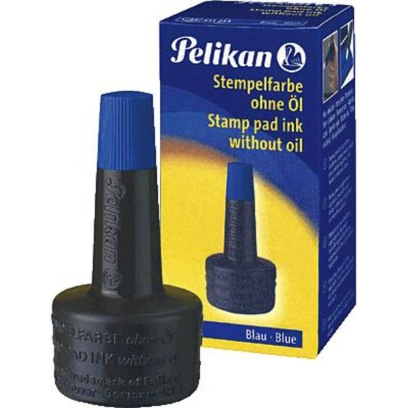 foto del prodotto inchiostro per timbri ohne l 351213 blu 28 ml pelikan