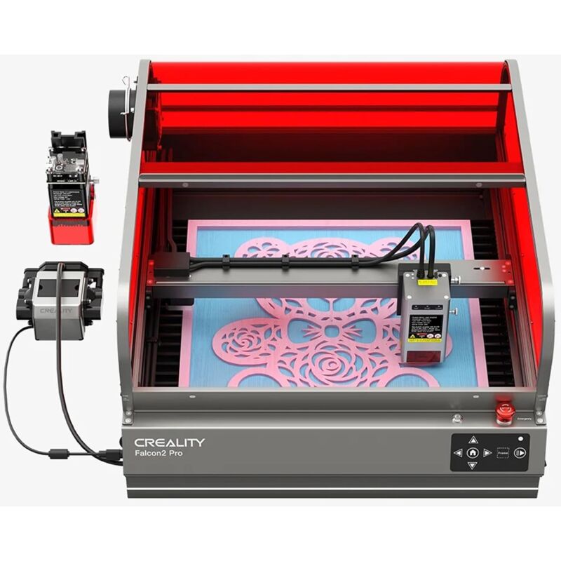 foto del prodotto incisore laser creality falcon 2 pro 40w, macchina per incidere da tavolo con custodia, fotocamera intelligente, air assist, taglierina laser per