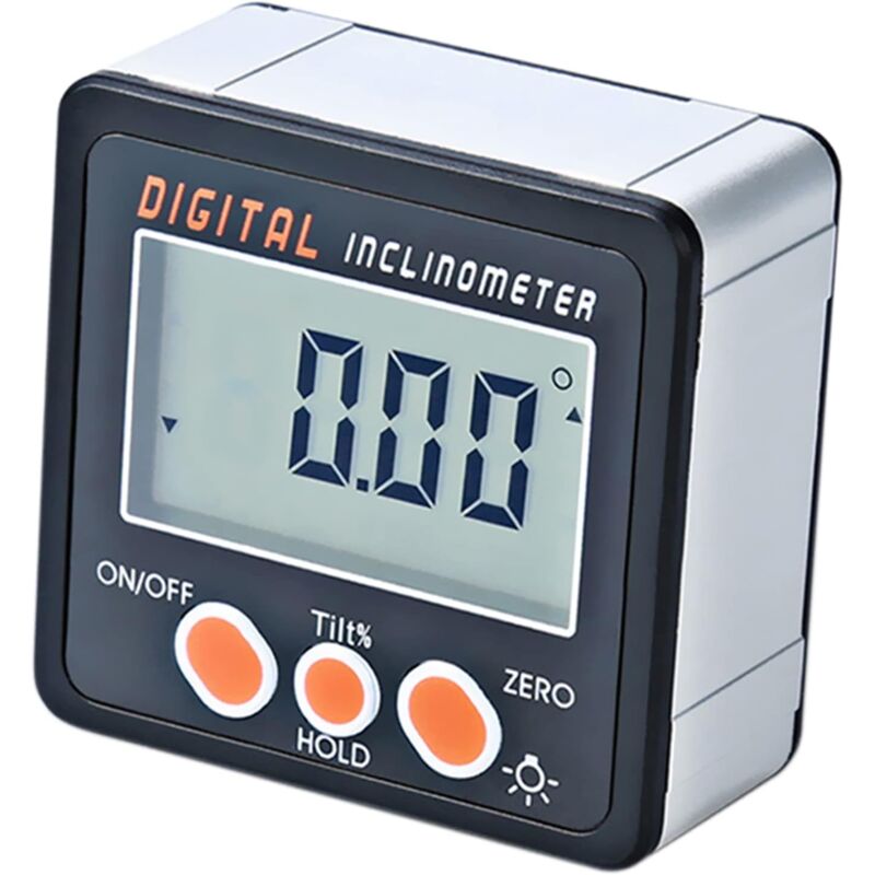 foto del prodotto inclinometro digitale goniometro angolare inclinometro digitale lcd 0 360 goniometro elettronico guscio in lega di alluminio scatola smussata