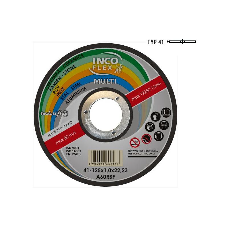foto del prodotto incoflex tarcza uniwersalna metal pcv beton 125 x 1,6mm multi