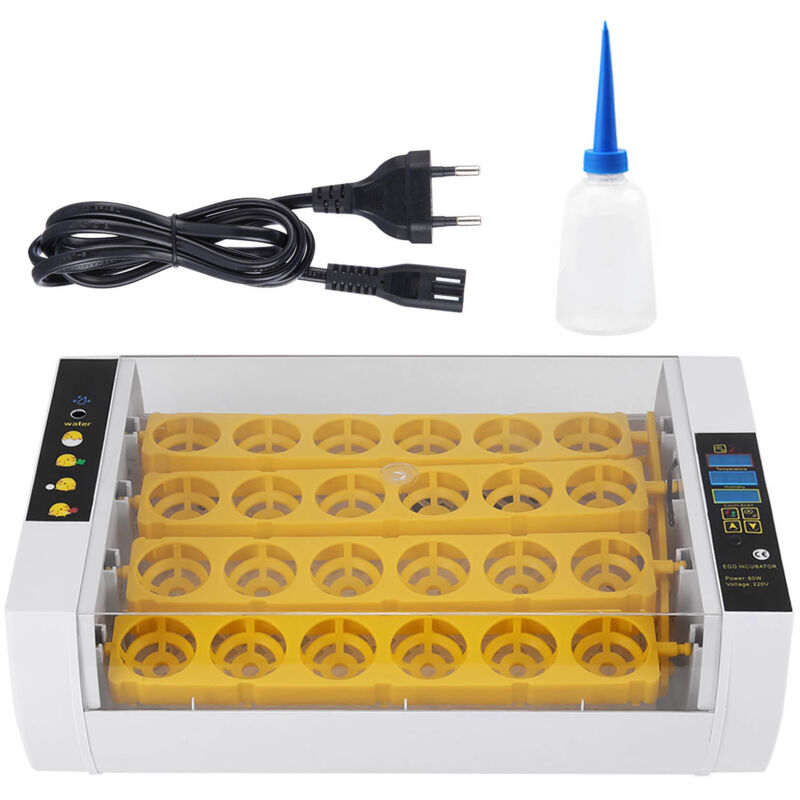 foto del prodotto incubatrice per 24 uova con controllo della temperatura, schiusa automatica digitale per pulcini di pollo, spina europea 220 240 v eosnow