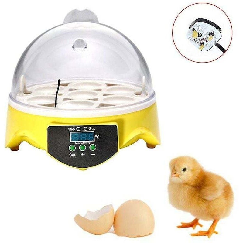 foto del prodotto incubatrice per uova di pollame automatica e rotazionale, 7 pezzi, incubatrice per pollame con temperatura controllata
