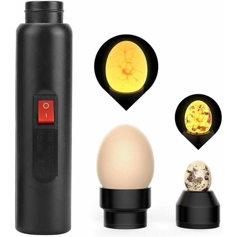 foto del prodotto incubatrice per uova, tester per uova, luce led per controllare l incubazione delle uova, incubatrice portatile per uova d anatra, torcia elettrica,