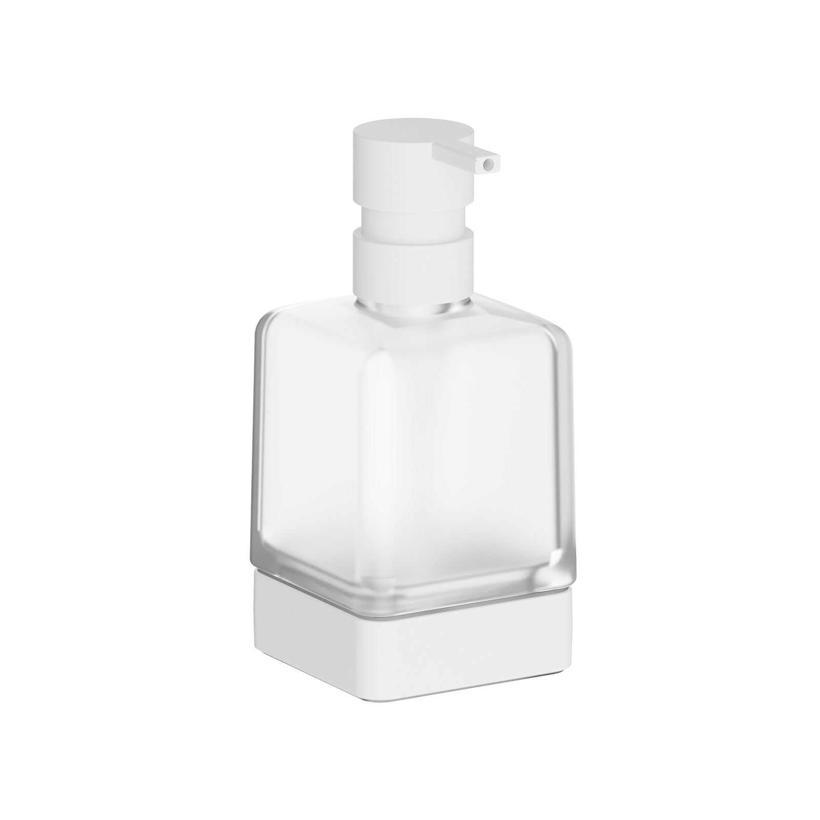 foto del prodotto inda - dispenser sapone da appoggio lea bianco opaco/vetro satinato 250 ml
