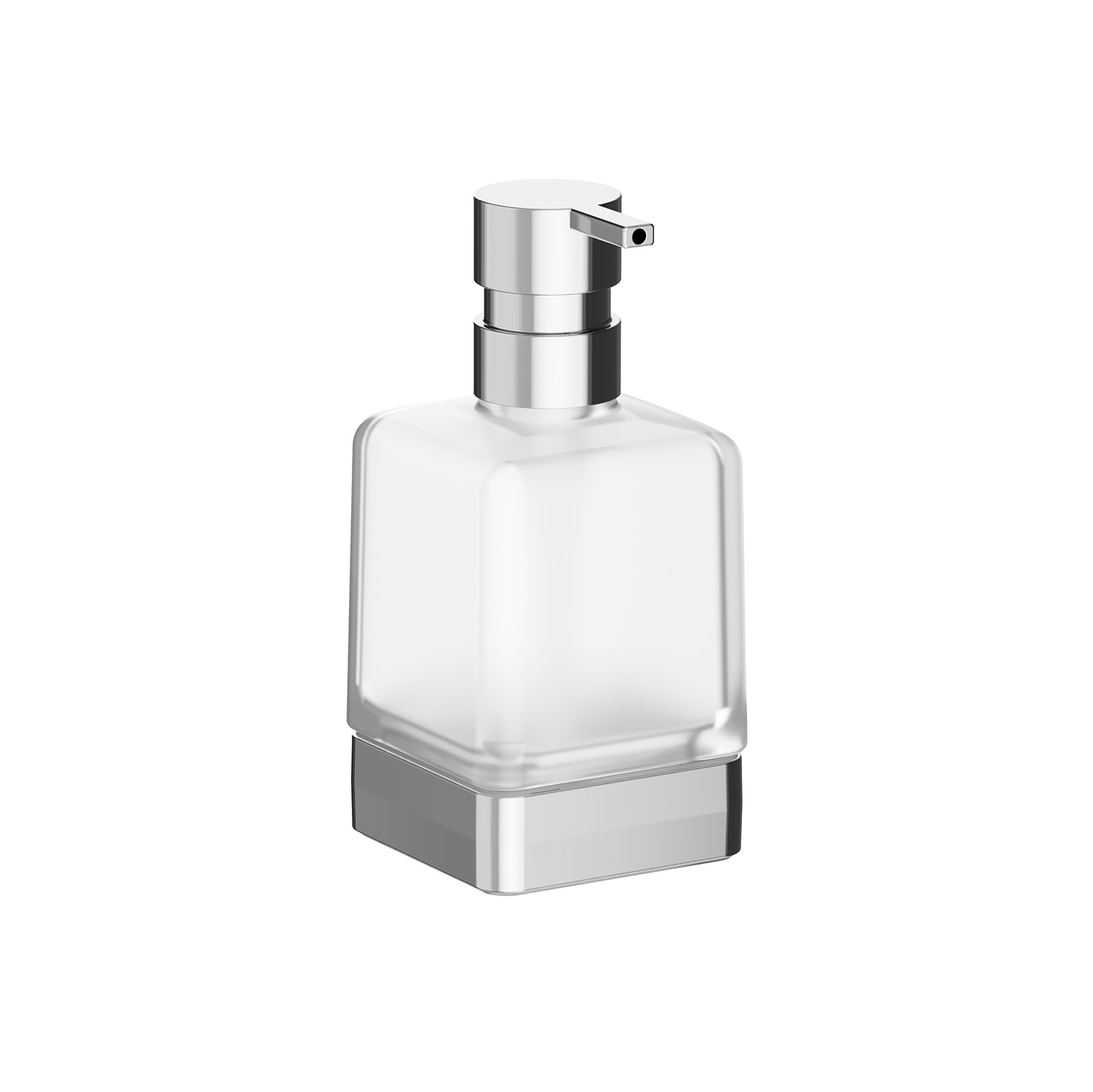 foto del prodotto inda - dispenser sapone da appoggio lea cromo lucido vetro satinato 250 ml