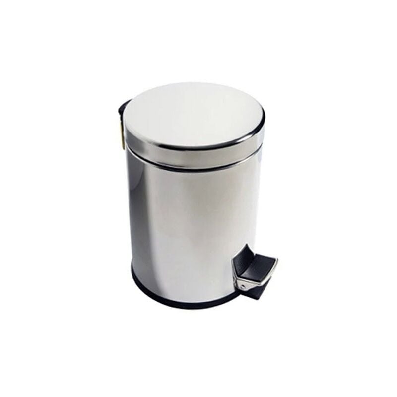 foto del prodotto inda hotellerie gettacarta con coperchio e padale e base antiscivolo in acciaio inox aisi 304, finitura inox av4025al