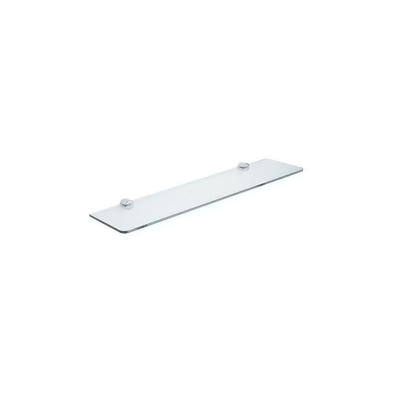 foto del prodotto inda hotellerie mensola in cristallo temperato 6 mm, con supporti, finitura cromo av408acr01