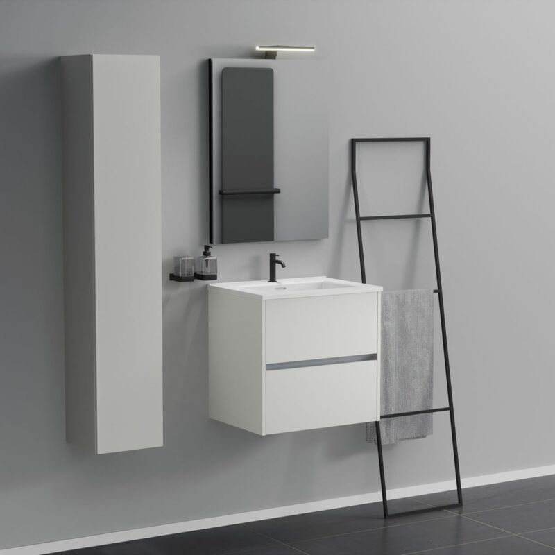 immagine 0 del prodotto inda mobile bagno 2 cassetti l.60 con lavabo specchio e lampada