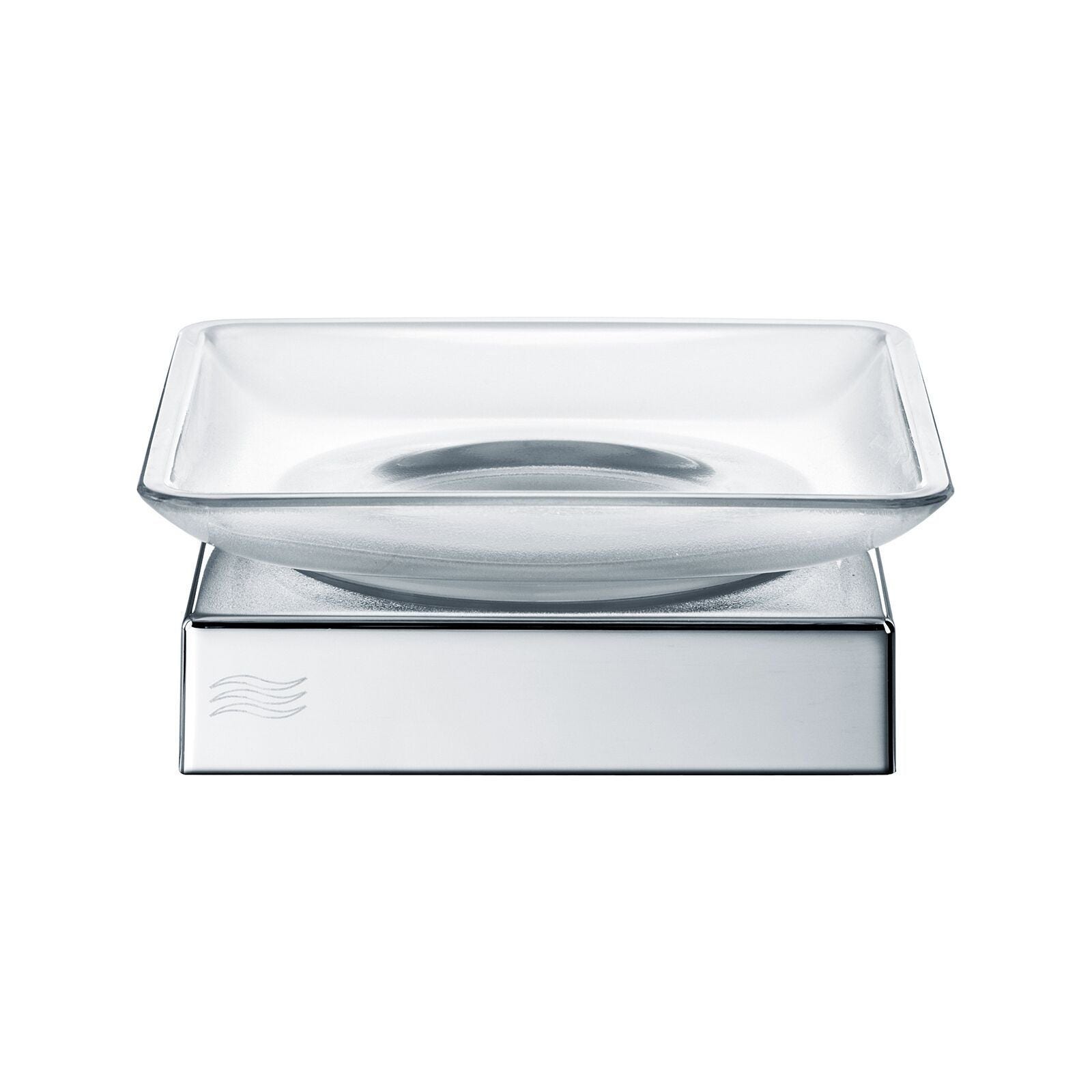 foto del prodotto inda - portasapone da appoggio divo cromo lucido/vetro satinato