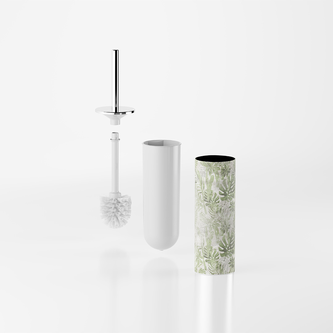 foto del prodotto inda - portascopino aurora da appoggio my art in acciaio inox