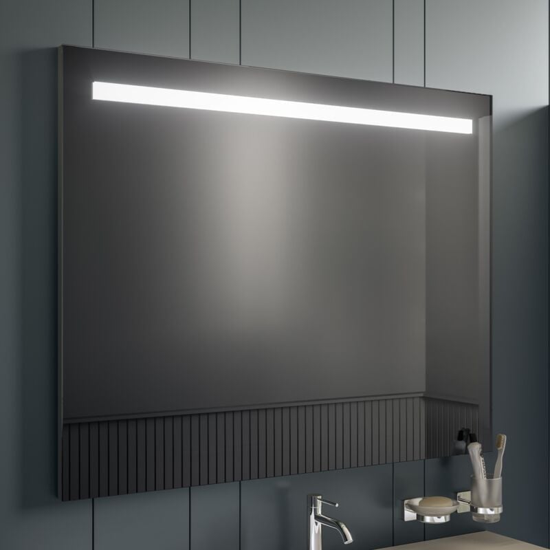 foto del prodotto inda - specchio led lea 140x80cm con filo e telaio satinato