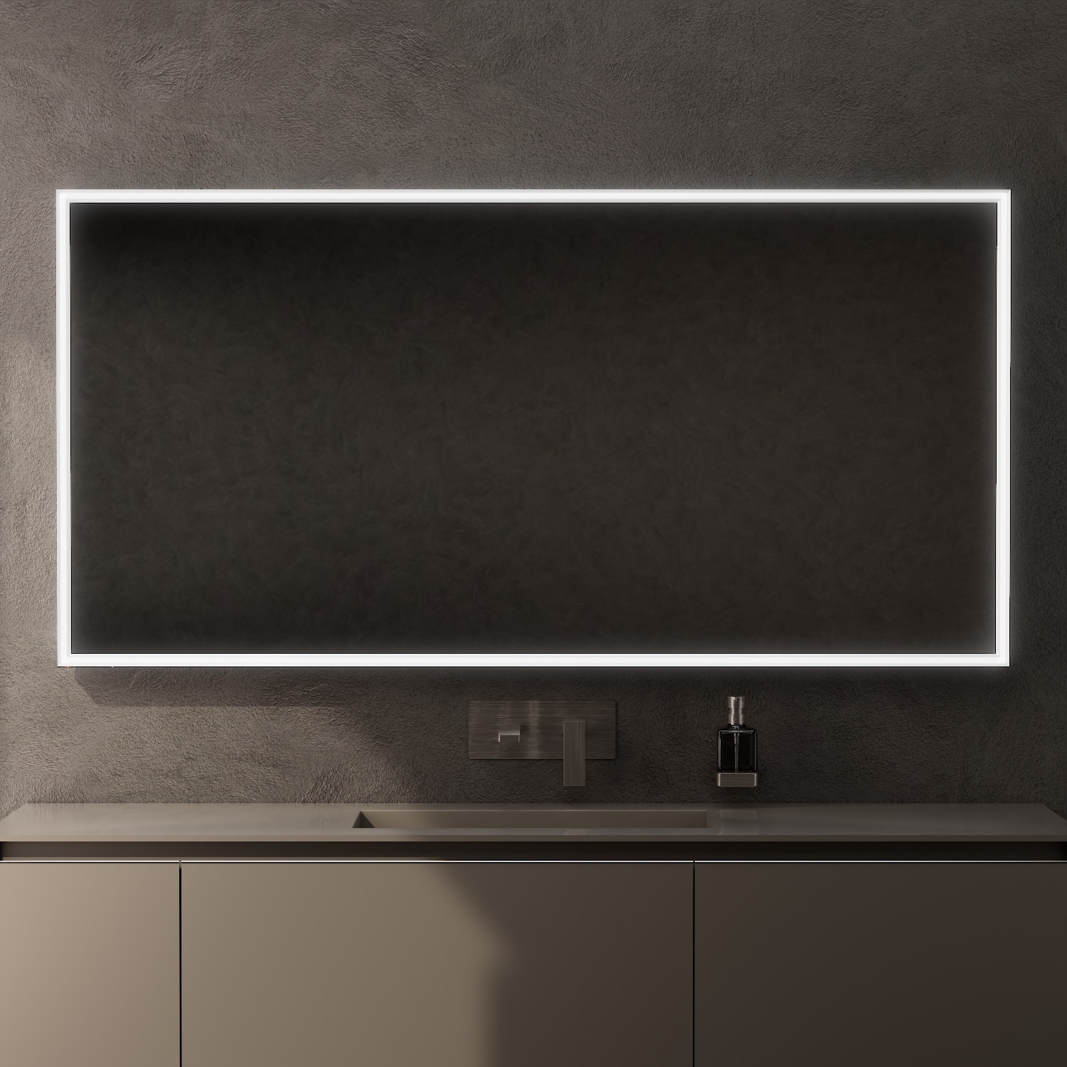 foto del prodotto inda - specchio led pirano 160x80cm dimmerabile con telaio bianco