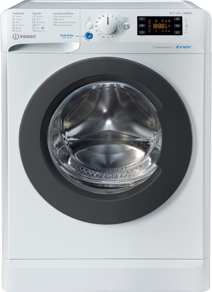 foto del prodotto indesit lavasciuga a libera installazione ewde 861483 w it n ewde 861483 w it n