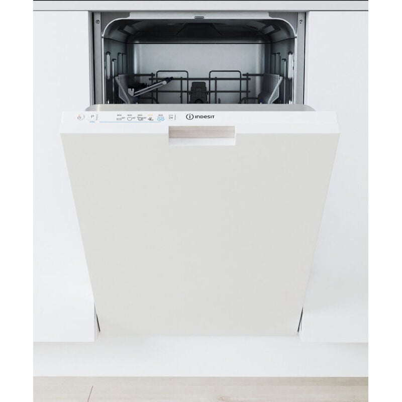 foto del prodotto indesit lavastoviglie bi 45 cm classe e, 10 coperti, push go, 46 dba. posizionamento dell apparecchio a scomparsa totale, dimensione compatta 45