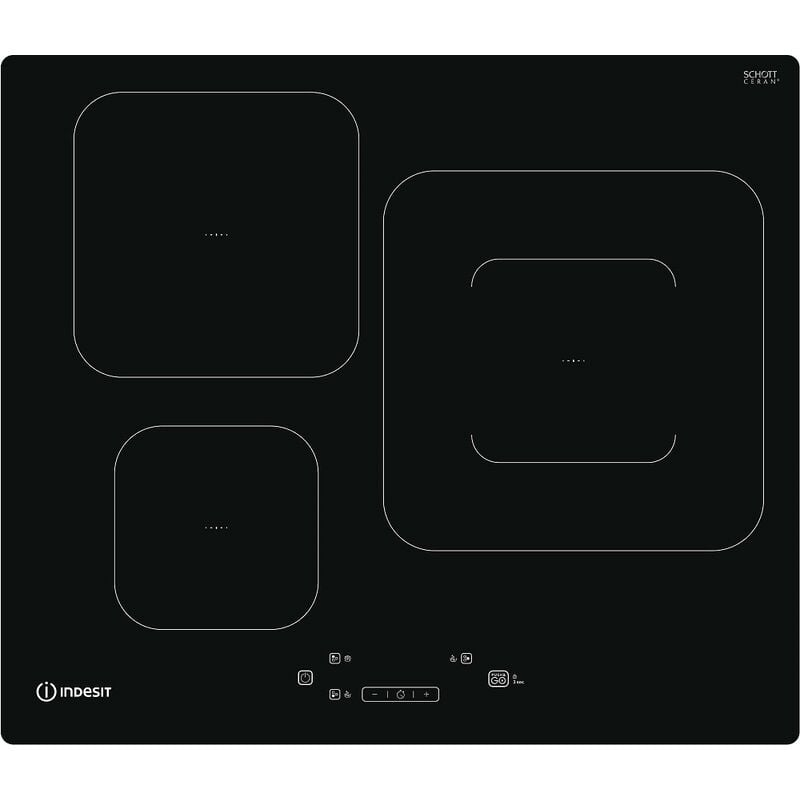 foto del prodotto indesit piano cottura a induzione 60cm 3 fuochi 7200w nero is33q60ne