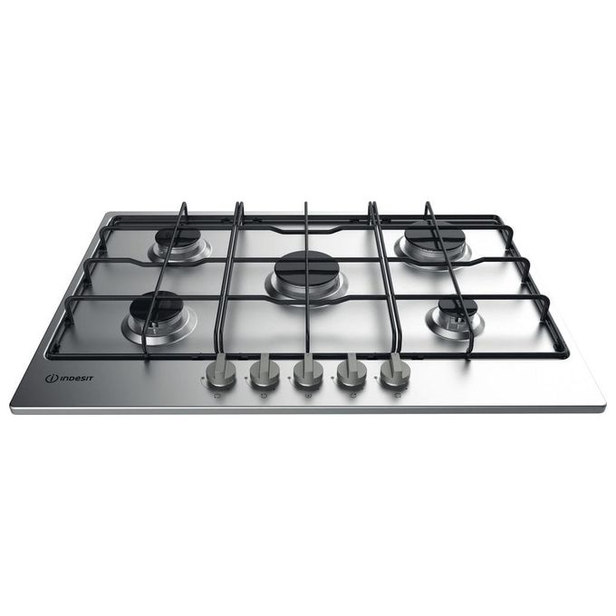 foto del prodotto indesit thp 752 ix i piano cottura a gas 5 zone 1 doppia corona griglie smaltate 73 cm inox