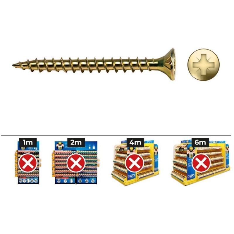 foto del prodotto index - celo 9b430vlox200 - velox vite per legno a filettatura piena con testa svasata con impronta a croce pz diametro 4x30 mm, bicromato, 200 unità