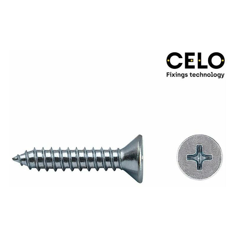 foto del prodotto index scatola da 250 unit di viti per lamiera svasata zincata philips 4,8x50mm