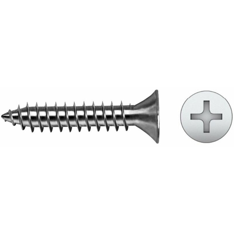 foto del prodotto index scatola da 500 unit di viti per lamiera svasata philips 4,8x38mm zincate
