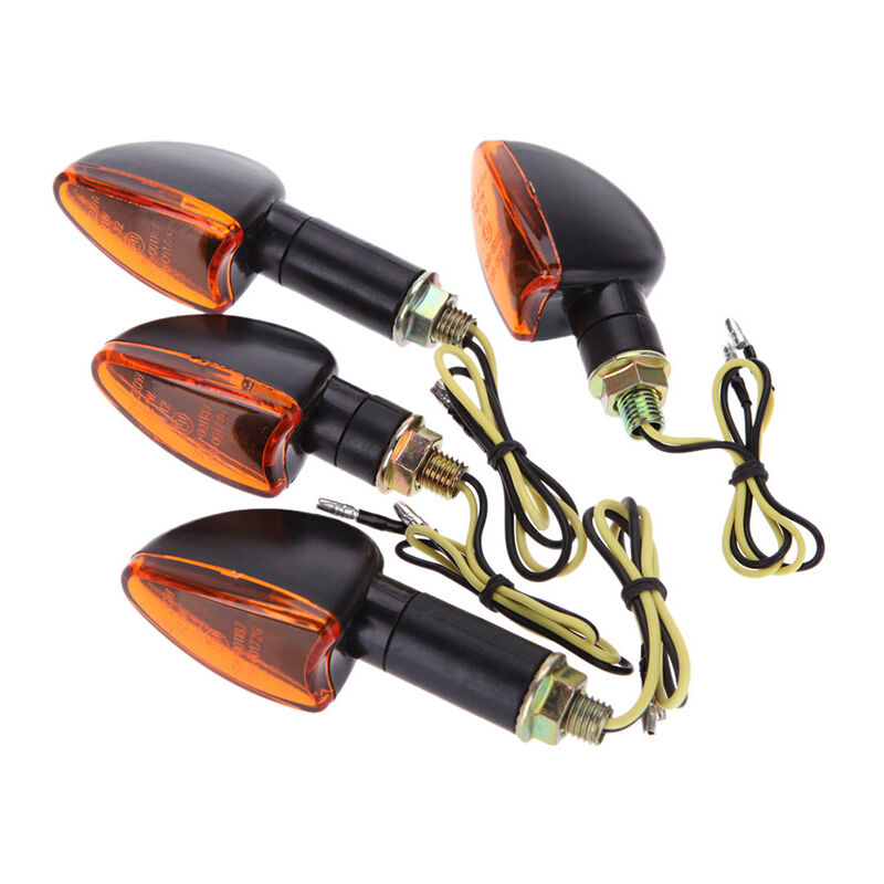foto del prodotto indicatore di direzione per moto da 12 v, 4 pezzi, lampadine ambra anteriori e posteriori per moto, quad e atv sollbry
