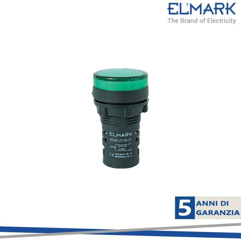 foto del prodotto indicatore led d22 ad56d 22 pg 230 verde 230v ac