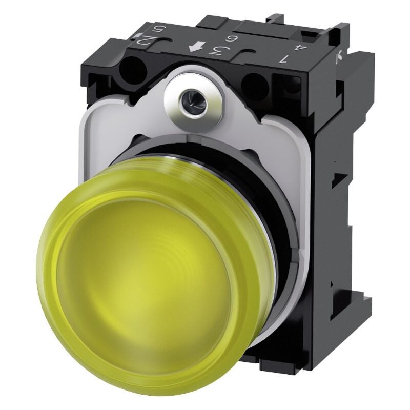 foto del prodotto indicatore siemens luminoso giallo led 24v 22mm 3su11526aa301aa0