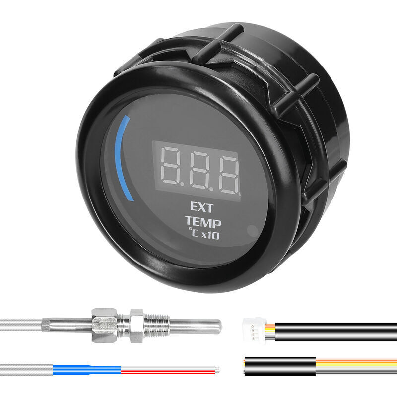foto del prodotto indicatore temperatura gas di scarico da 52 mm misuratore digitale temperatura esterna per auto display led egt 40 120 x10 con funzione di