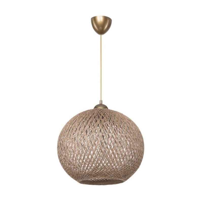 foto del prodotto indomita lampada a sospensione con paralume in corda intrecciato beige yumak mdl4746