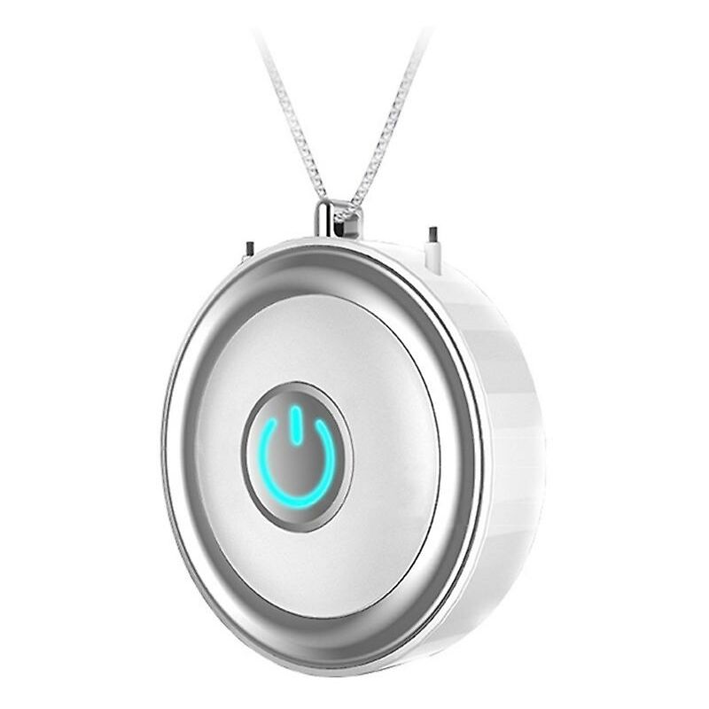 foto del prodotto indossabile purificatore d aria deodorante sterilizzazione ioni negativi usb ricaricabile bianco