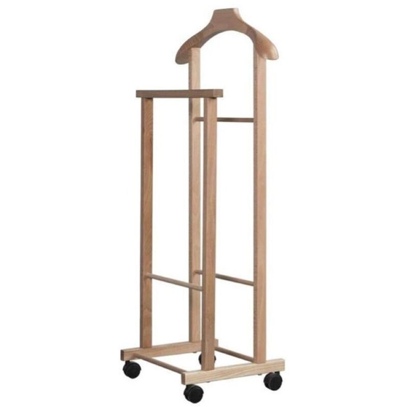 foto del prodotto indossatore appendiabiti da casa in legno naturale