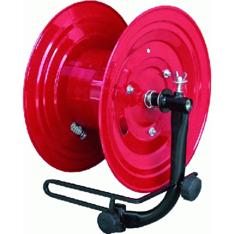 foto del prodotto inferramenta avvolgitubo aria compressa mt 100 in acciaio verniciato con raccordi motocompressore abbacchiatore olive irrorazione