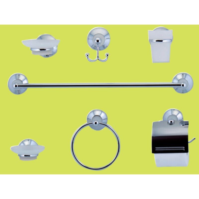 foto del prodotto inferramenta cf da 7 pz serie bagno cromo mod australia 8400 arredo accessori wc toilette