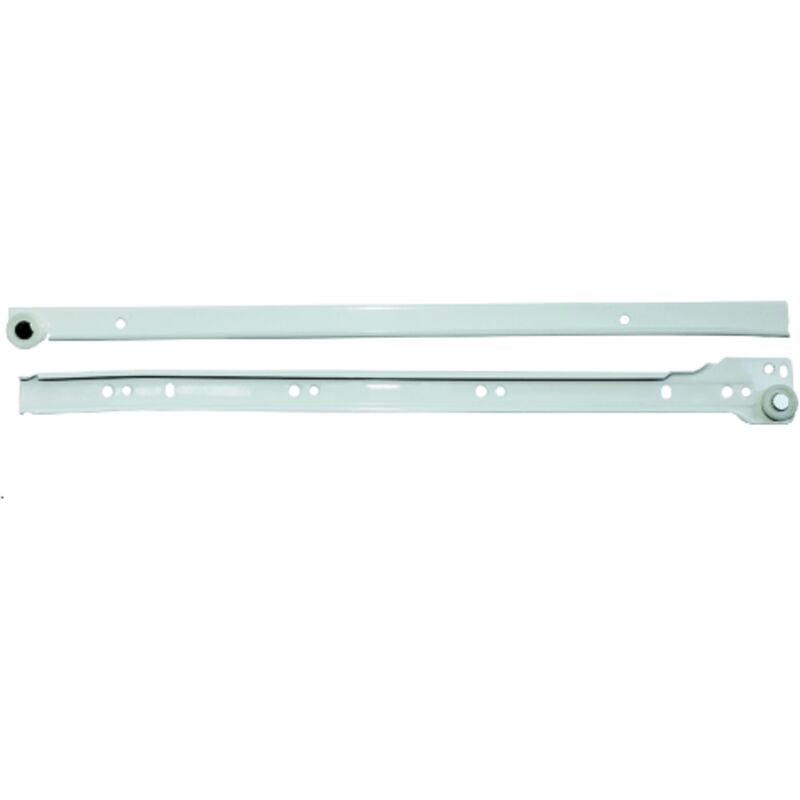 foto del prodotto inferramenta coppia guide per cassetti scorrevoli in acciaio laccato bianco 55 cm guida cassetto fissaggio a squadra