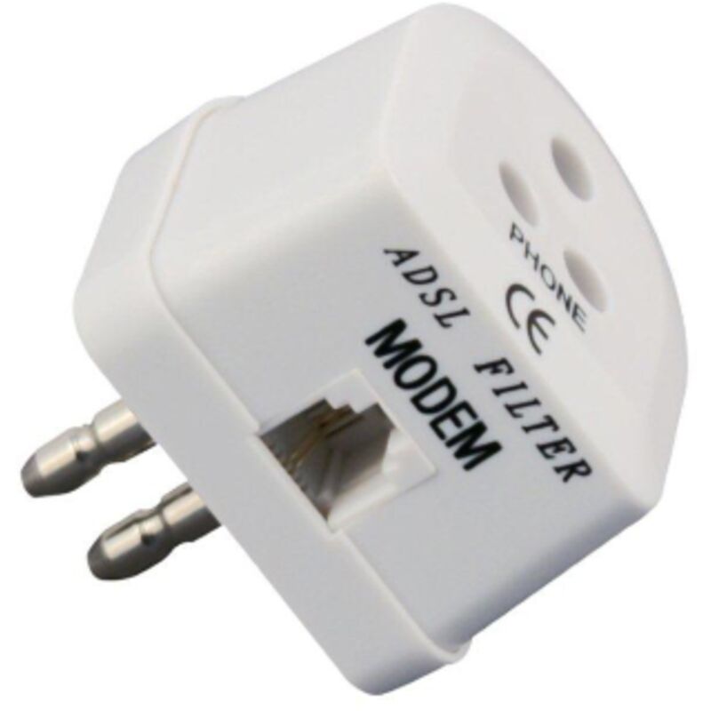 foto del prodotto inferramenta filtro adsl con presa tripolare modulare plug 6 2c adattatore rete modem