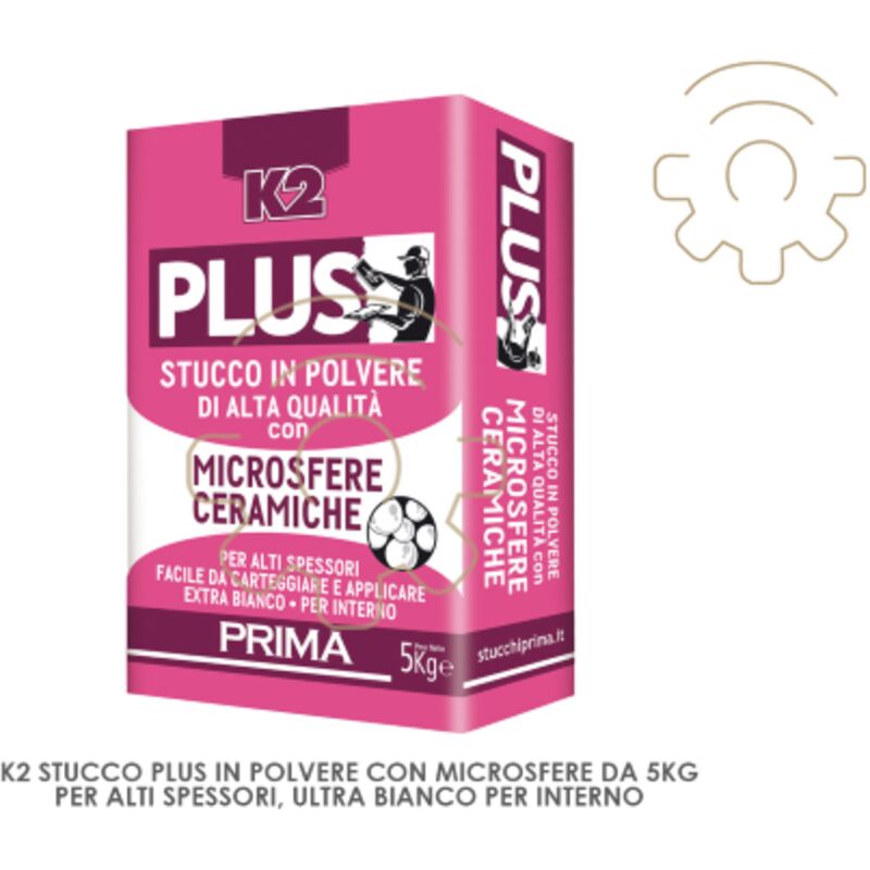 foto del prodotto inferramenta - k2 stucco in polvere microsfere 5 kg alti spessori ultra bianco per interno