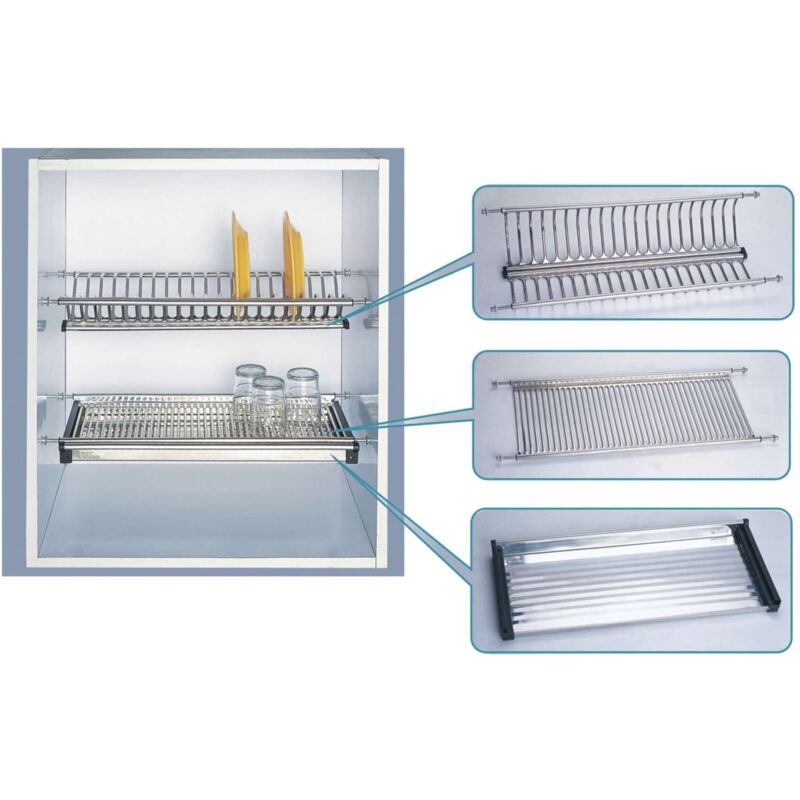 foto del prodotto inferramenta mensole colapiatti inox c vaschetta cm. 86 inox italia cp 1,0