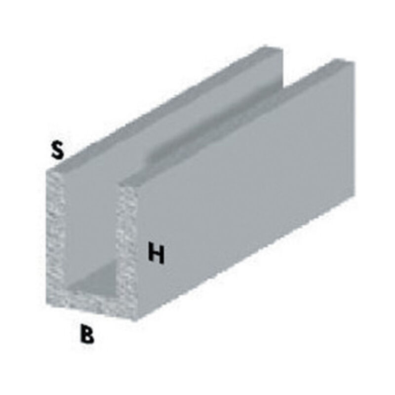 foto del prodotto inferramenta profilo argento h.100 canalino u 10x10x1 . prezzo per 1 pezzo.